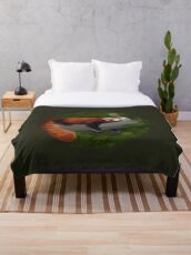 Sleepy Red Panda Throw Blanket
