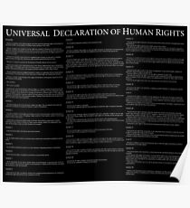 Universal Declaration of Human Rights Black Background Poster