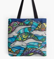 Hippie Dolphins Tote Bag