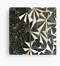 New Art Deco Geometry - Emerald Green & Gold Metal Print