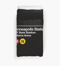 Minneapolis (Univ. of Minnesota) Sports Venue Subway Sign Duvet Cover