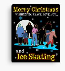 Merry Christmas Ice Skating Gift Canvas Print