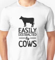 Easily Distracted By Cows Slim Fit T-Shirt