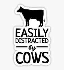 Easily Distracted By Cows Sticker