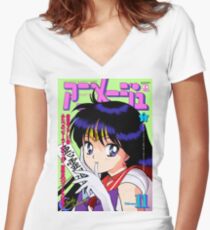 Sailor Mars Magazine Women's Fitted V-Neck T-Shirt