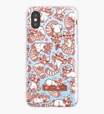 Red Panda all over pattern spread iPhone Case