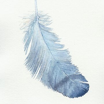 Artwork thumbnail, Blue feather study by LisaLeQuelenec
