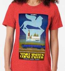 VENICE SIMPLON ORIENT EXPRESS; Travel Advertising Print Tri-blend T-Shirt