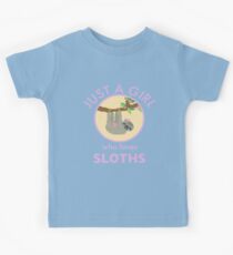 Nur ein Mädchen, das Faultier-Grafik liebt Kinder T-Shirt