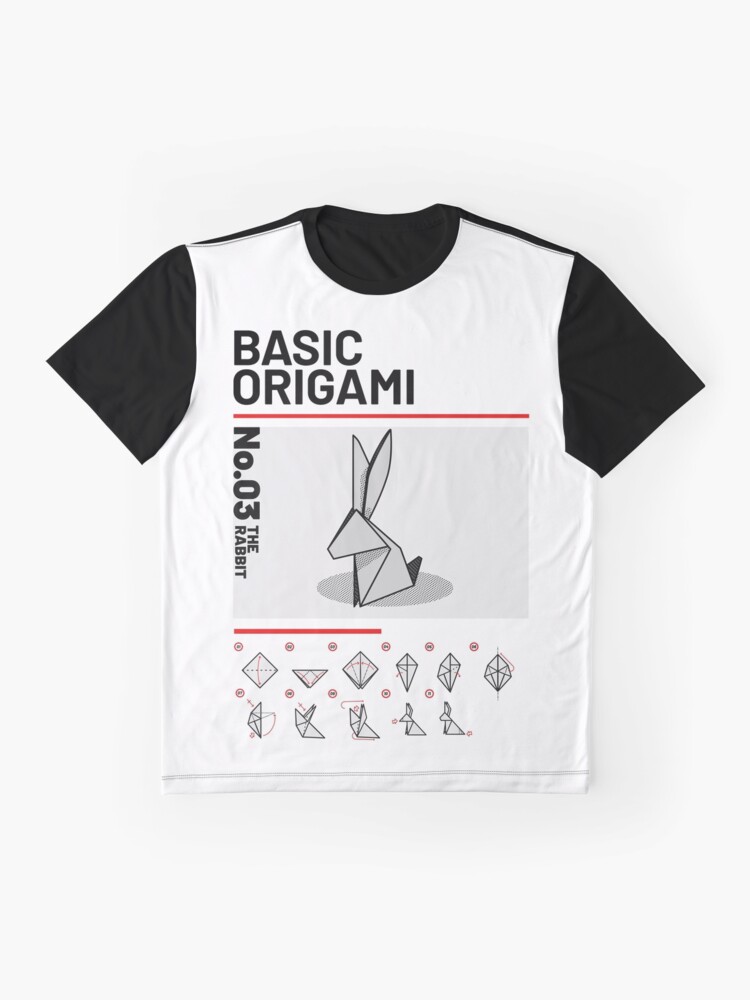 Basic Origami Anleitung Kaninchen Grafik T Shirt