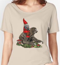Gnome Riding a Sloth Women's Relaxed Fit T-Shirt