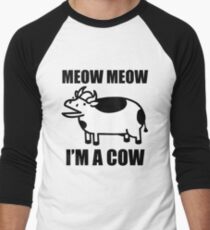 Meow meow, I'm a cow - ASDF Movie from TomSka Men's Baseball ¾ T-Shirt