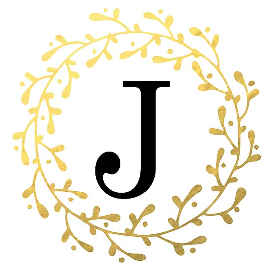 monogram letter j personalised black and gold design photographic