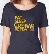 CUPHEAD TSHIRT / EAT SLEEP CUPHEAD REPEAT Women's Relaxed Fit T-Shirt