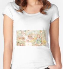 The World Of Beatrix Potter large vintage illustration Fitted Scoop T-Shirt