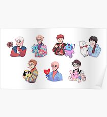 Póster BTS con sus amigos BT21 !!!