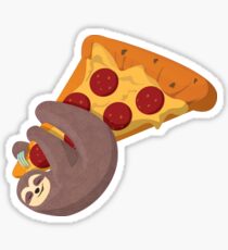 Sloth and pizza Sticker