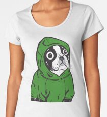 Boston Terrier Green Hoodie Women's Premium T-Shirt