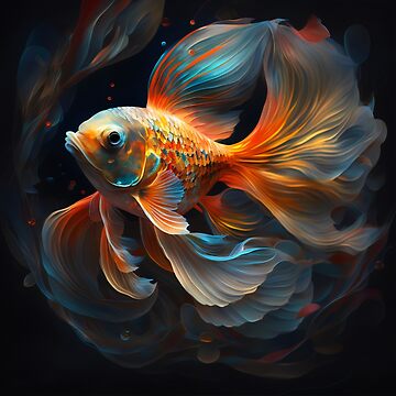 Beautiful Goldfish swimmin' Poster, picture, metal print, paint by