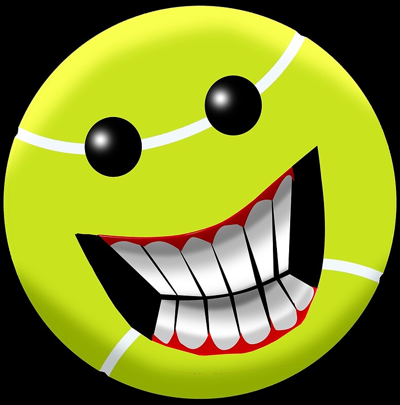 "Tennis Ball Smiley face." by wickedcartoons Redbubble