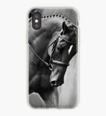 Elegance Dressage Horse in Black and White iPhone Case