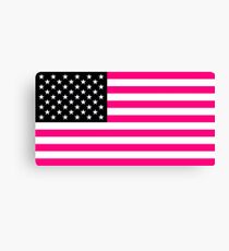 pink american flag Canvas Print