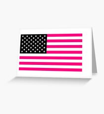 pink american flag Greeting Card
