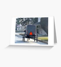 HORSES AND AMISH BUGGY Greeting Card