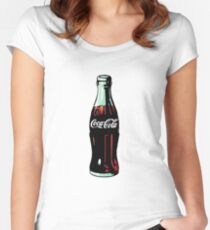 Pop-Art-Coca-Cola-Flasche Tailliertes Rundhals-Shirt