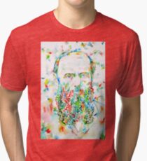 FYODOR DOSTOYEVSKY - watercolor portrait Tri-blend T-Shirt