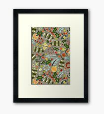 vintage christmas silver Framed Print