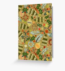 vintage christmas gold Greeting Card