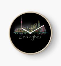 Shanghai Panorama at night Clock