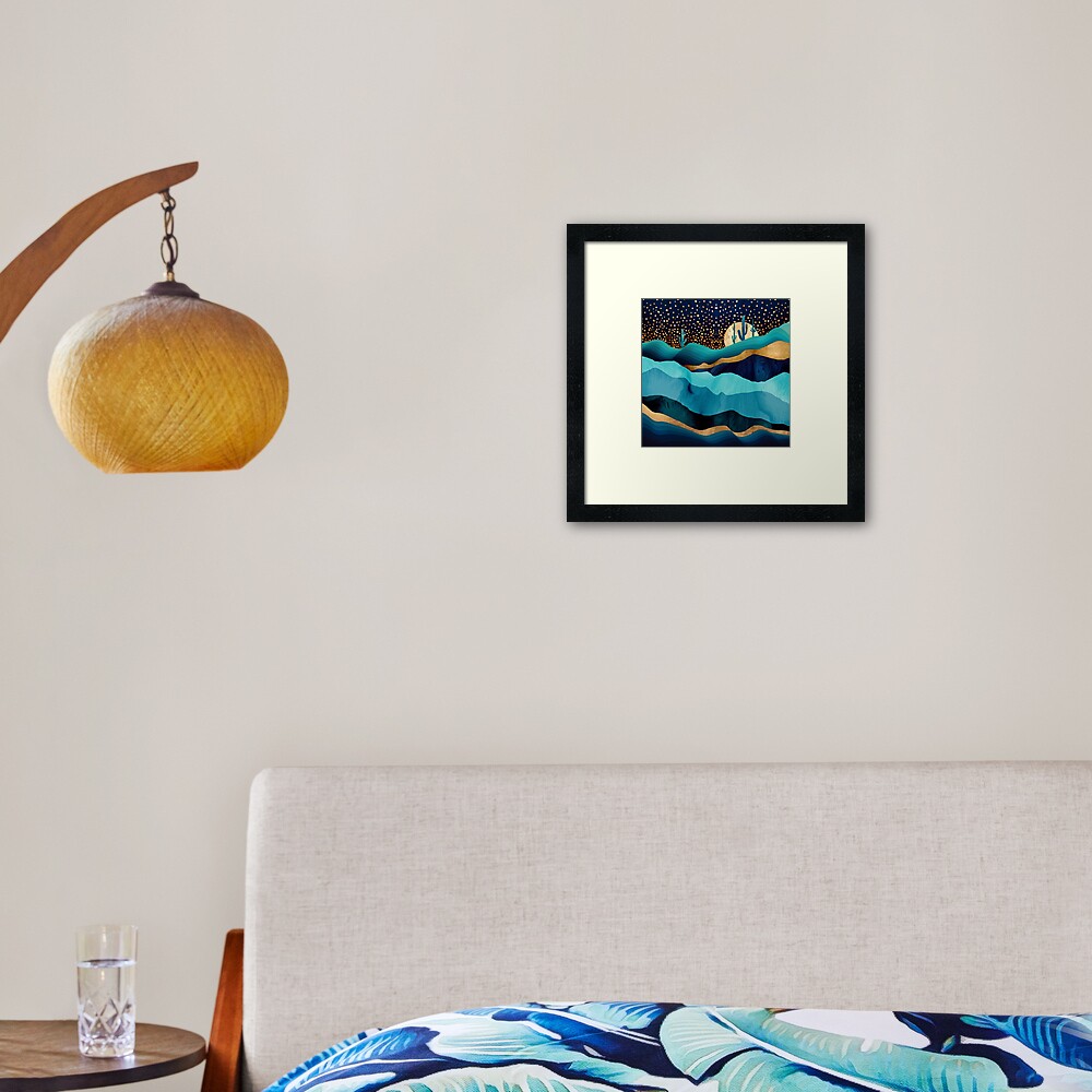 Indigo Desert Night Framed Art Print