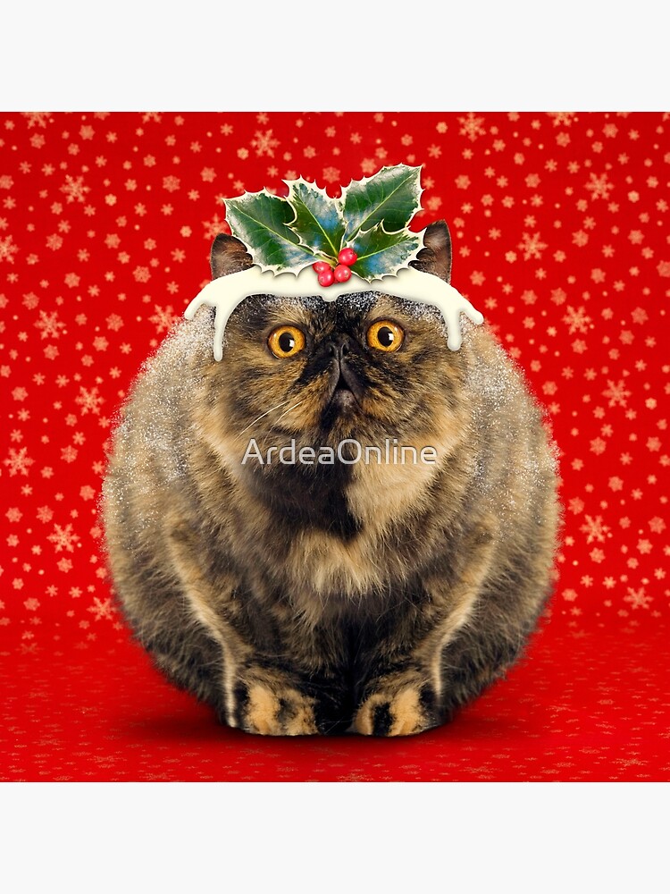 Tote Bag Drole De Gros Pudding De Noel Chat Par Ardeaonline