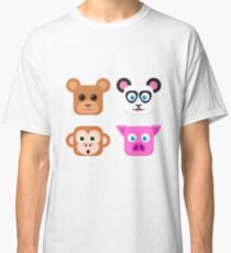 Cute Animal Friends Vector Classic T-Shirt