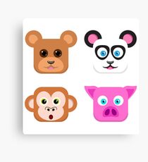 Cute Animal Friends Vector Canvas Print
