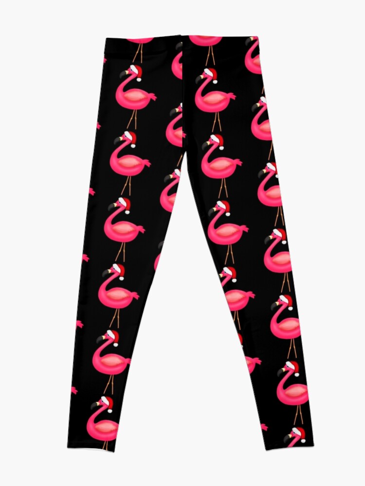 Alternate view of Pink Flamingo Christmas Leggings
