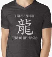 Chinese Zodiac Year of the Dragon design Men's V-Neck T-Shirt