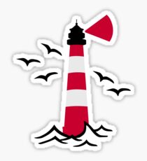 Lighthouse waves birds Sticker
