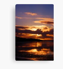 Morecambe Bay Sunset-Molten Gold Canvas Print