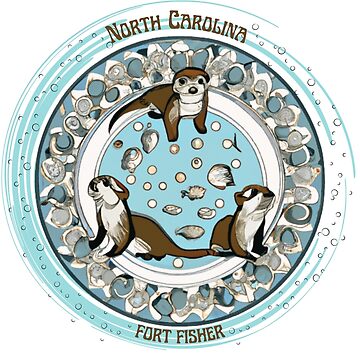 "OTTERS - NORTH CAROLINA, FORT FISHER" Sticker for Sale by PortDeco2022
