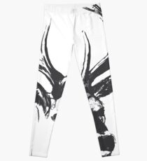 Printed from a vintage deer. artistic animal of the forest, black and gray sketch style in pencil Leggings
