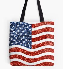 glitter american flag Tote Bag