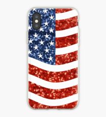 glitter american flag iPhone Case