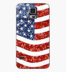 Funda/vinilo para Samsung Galaxy bandera americana glitter