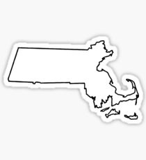 Massachusetts - White Outline Sticker