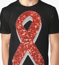 sequin red ribbon Graphic T-Shirt