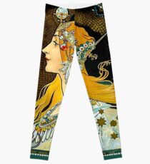 PSYCHIC FORTUNES : Vintage Gypsy Fortune Teller Advertising Print Leggings