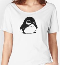 TUX Penguin in a bad mood, LINUX Women's Relaxed Fit T-Shirt